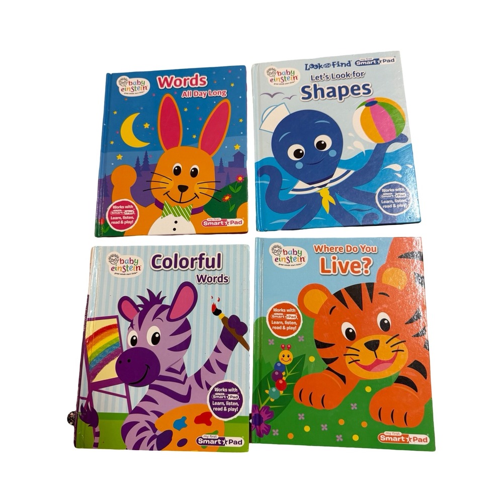 Baby Einstein My First Smart Pad 4 Book Set Shapes Words Animals Kids